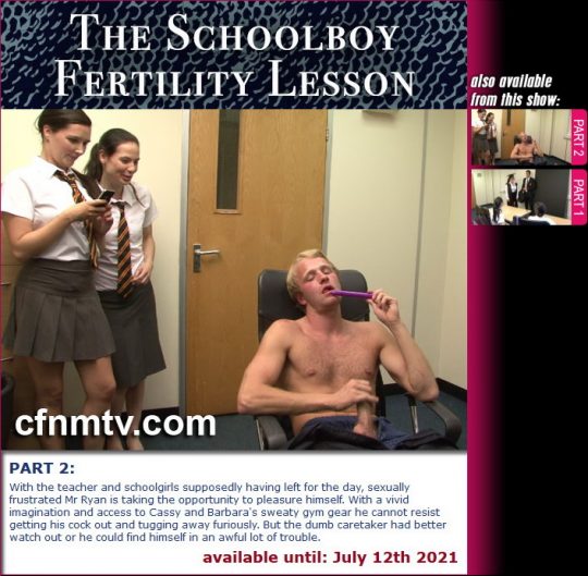 Cassy,Barbara starring in video ‘The Schoolboy Fertility Lesson (Part 1-2)’ of ‘cfnmtv’ studio